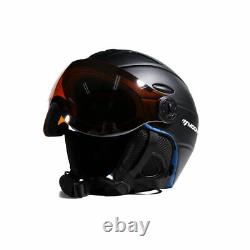 2 in 1 Visor Ski Snowboard Helmet Detachable Snow Integrated Goggle Shield
