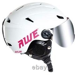 AWE Snowboard Freeride VISOR SUPER LIGHTWEIGHT In Mould Ski Helmet White 55-58cm
