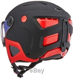 Alpina Attelas Visor Vhm Ski Helmet, Unisex, Attelas Visor Vhm, Black-Red Matt