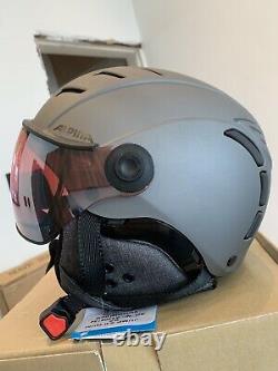 Alpina Jump 2.0 QVM S2 Visor Ski Snowboard Helmet Gunmetal Matt Black Size 52-54