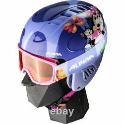 Alpina Kids Minnie Carat Ski Helmet c/w Ski Goggles Carat Set Disney Snowboard