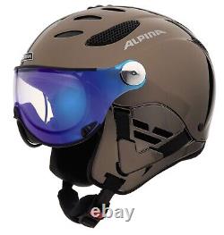 Alpina Ski Helmet Jump Varioflex Exclusive Brown Matte With Visor Snowboard