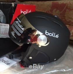 BOLLE BACKLINE VISOR Soft Black & Silver Ski Helmet Silver Gun/lemon Visor 54-56