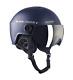 Black Crevice Gstaad Unisex Adult Ski Helmet With Visor, Navy/white, S/m 54-57