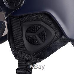 Black Crevice Gstaad Unisex Adult Ski Helmet with Visor, Navy/White, S/M 54-57