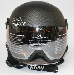 Black Crevice Ski Helmet Snowboard Helmet Unisex Adult Chamonix Visor S 51-54 CM