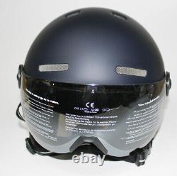 Black Crevice Ski Helmet Snowboard Helmet Unisex Adult Soelden Visor M/L 58-61