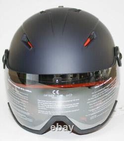 Black Crevice Ski Helmet Snowboard Helmet Unisex Adult Vail Visor L 58-61 CM