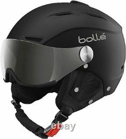Bollé Adult Ski/Snowboard Helmet BACKLINE VISOR SOFT BLACK & SILVER 56-58 CM