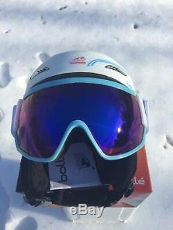 Bolle Ski Snowboard Helmet & Visor Googles White L 58-61 New in Box $300