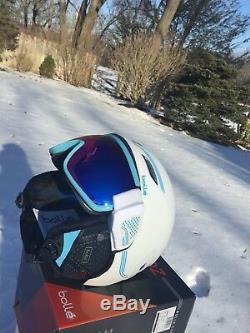 Bolle Ski Snowboard Helmet & Visor Googles White L 58-61 New in Box $300
