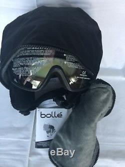 Bolle Ski Snowboard Helmet with Visor Googles Black M 54-58cm New in Box $300