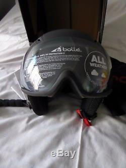 Bolle Snow Helmet Backline Visor Premium Soft Black & White With Modulator New