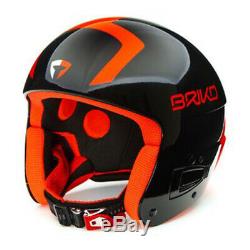 Briko Vulcano FLUID FIS Ski Racing Helmet Black/Orange, Size Large (58cm)