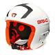 Briko Vulcano Fluid Fis Ski Racing Helmet White/black/orange, Medium (56cm)