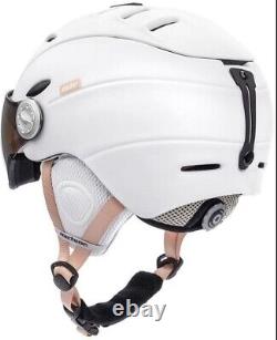 Downhill Ski and Snowboard Helmet Adjustable with Visor White 58-61cm