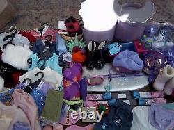 HUGE LOT American Girl clothes, shoes, boots, skis, snowboard, salon table, more