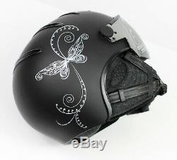 Kask Women's Lifestyle Lady Libellula Black Ski Helmet Swarovski Crystals Sz 58