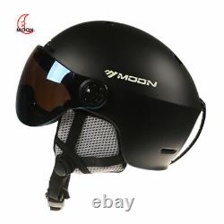 MOON Snowboard Ski Sports Safty Helmets With Integrated Goggles Shield Protector