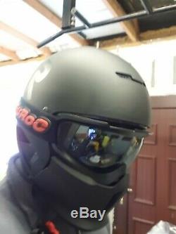 Matt Black Ruroc helmet with Chrome Goggles & Orange Lenses. Never used