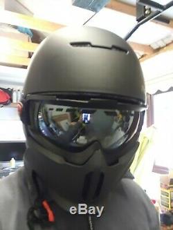 Matt Black Ruroc helmet with Chrome Goggles & Orange Lenses. Never used