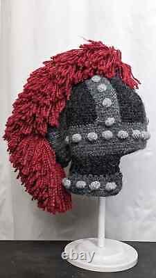 Mohawk fringed roman helmet ski snowboard knit winter novelty rare hat adult