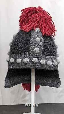 Mohawk fringed roman helmet ski snowboard knit winter novelty rare hat adult