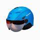 Moon Ski Snowboard Helmet With Integrated Goggle Shield Blue 60-62cm