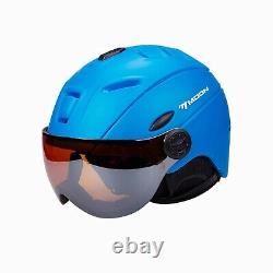 Moon Ski Snowboard Helmet With Integrated Goggle Shield Blue 60-62cm