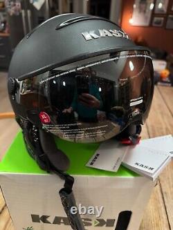 NEW! KASK CLASS Piuma Matt Black Ski Snowboard Helmet with Visor, Padding XL 62