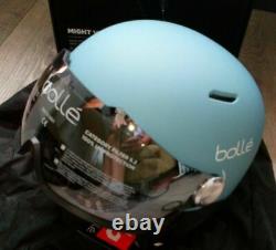 New Bolle Might Visor Ski/Snowboard Helmet Size L 55-59cm Matte Storm Blue