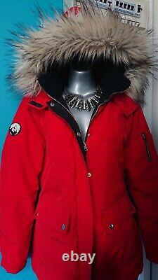 New look Ski jacket Skiing fur coat snowboard hood snowboarding S 8 women red 36