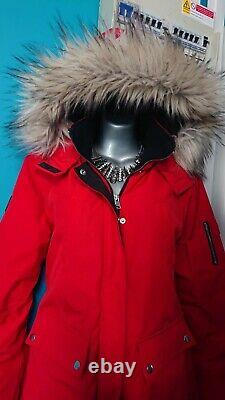 New look Ski jacket Skiing fur coat snowboard hood snowboarding S 8 women red 36