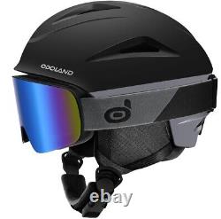 Odoland Helmet Ski Snow Board Sled Snow Mobile Goggles Unisex Black S