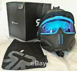 RUROC RG1-X Black Ice Snowboarding/Ski Helmet with Goggles/Mask/Visor FREE P&P