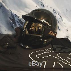 RuRoC RDX-RG1-DX Titan Ski/Snowboard Helmet (M/L) Black/Gold With SHOCKWAVE