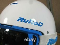 RuRoc RG1-X Full Face Snowboard Ski Helmet White/Blue Size-M/L 57-61