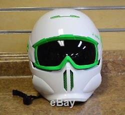 Ruroc RG-1 Viper White/Green M/L Ski Snowboard Helmet with Goggles + Box