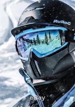 Ruroc RG1-DX Black ICE Full Face Snowboard/Ski Helmet, XL/XXL 60-64cm