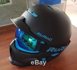 Ruroc RG1-DX Black ICE Full Face Snowboard/Ski Helmet, XL/XXL 60-64cm