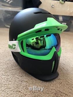 Ruroc Skiing Snowboard helmet & Ski goggles Black Green
