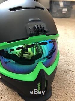Ruroc Skiing Snowboard helmet & Ski goggles Black Green