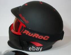 Ruroc Snowboard Ski Helm RG1-DX Schwarz Rot Größe M / L