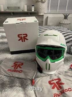 Ruroc White Neon green RG1-X Ski/Snowboard Helmet Brand New Rare New Old Stock