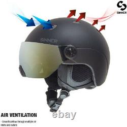 SINNER Titan Ski / Snowboard Unisex Vented Helmet with Visor Goggles, Adjustable