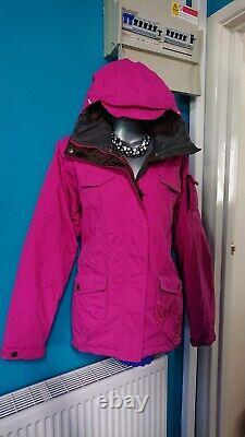 Salomon ski jacket sking coat l 12 14 pink snowboard snowboarding parka snow