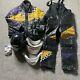 Ski Doo Leather Snowmobile Racing Suit Insulated Jacket Bibs L And Helmet