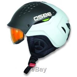 Ski Helm OSBE Hybrid titan-weiss Skihelm mit Visier selbst-tönend #1487