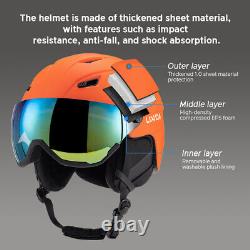 Ski Helmet Men and Women Snowboard Helmet with Removable Visor Goggle