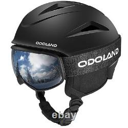 Ski Helmet with VLT 18% Goggles for Skiing and Snowboard Size M(57-59Cm) Black A